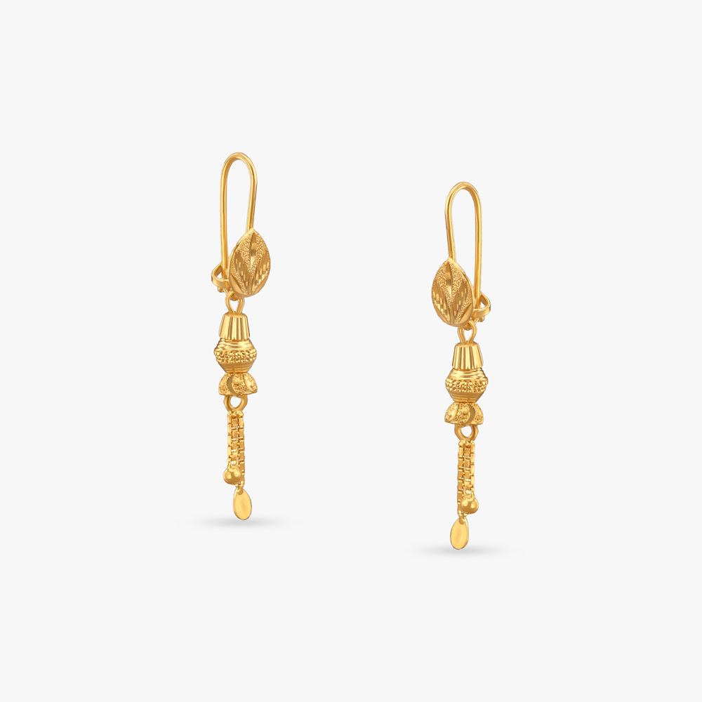Leaf Trail Gold Hoop Earrings