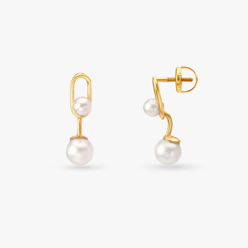 

Refined Pearl Drop Earrings