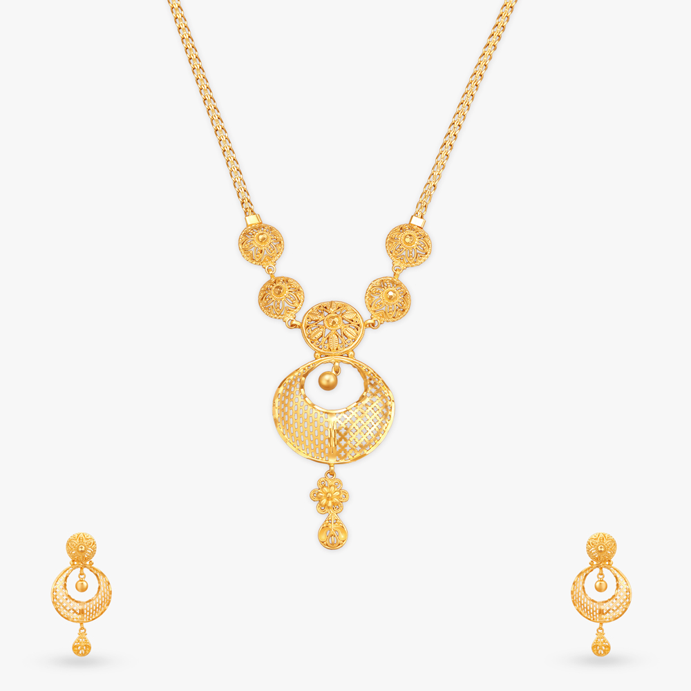 Majestic Elegance Gold Necklace Set