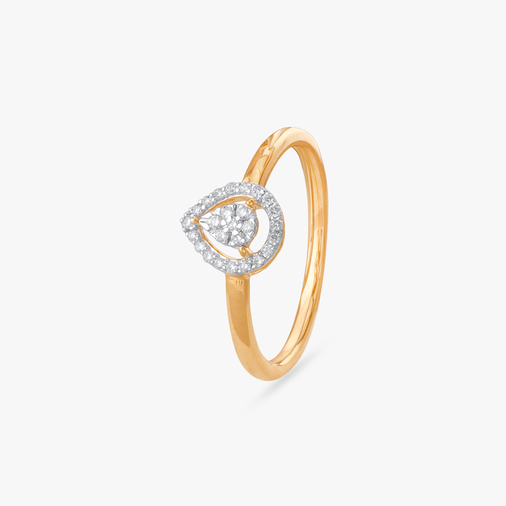 Dewdrop Halo Diamond Ring