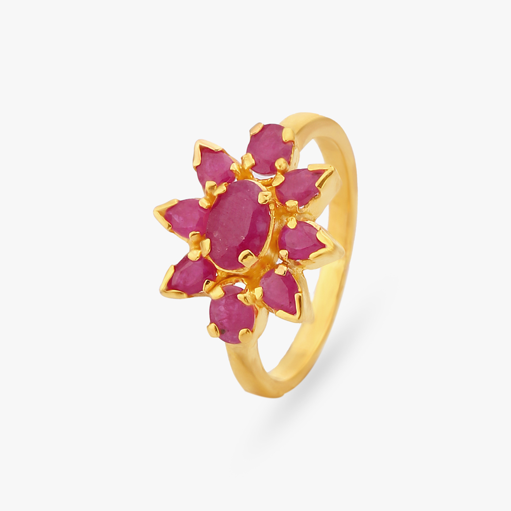 Starburst Gold Finger Ring