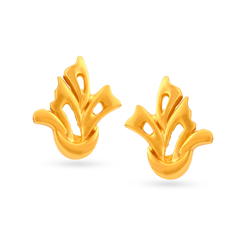 Fancy Gold Floral Studs