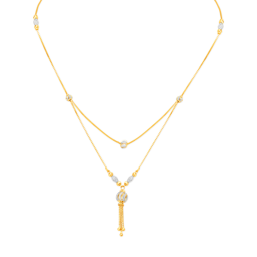 Shining Beads Double Layer Gold Chain