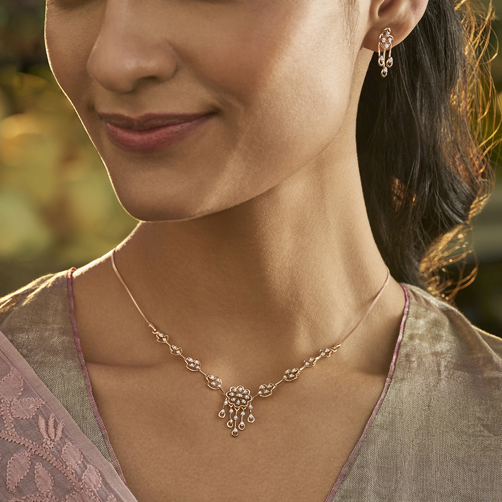 Floral Reverie Diamond Necklace Set