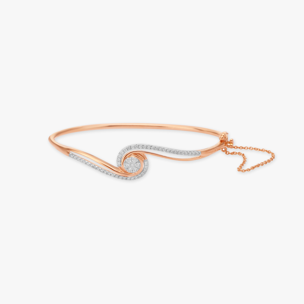 Swirl Diamond Bangle