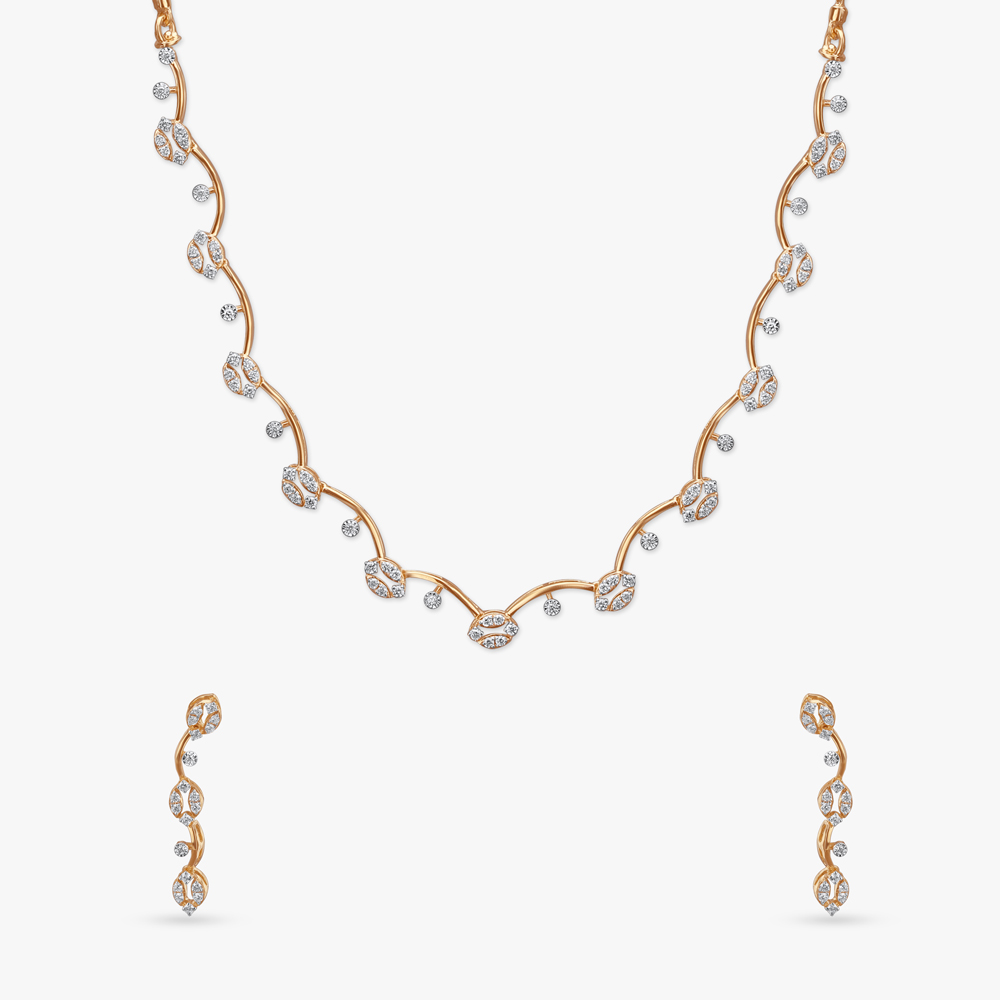Wavy Grace Diamond Necklace Set