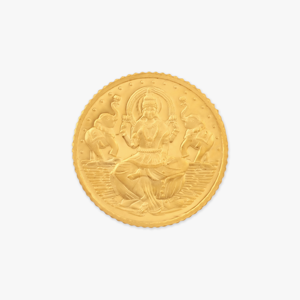 8 gram 24 Karat Gold Coin with Lakshmi Motif