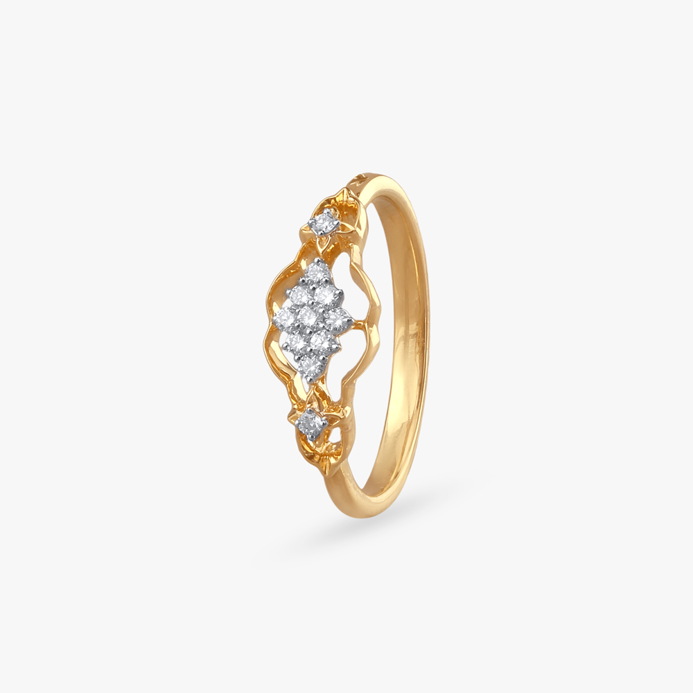 Floral Wave Diamond Ring
