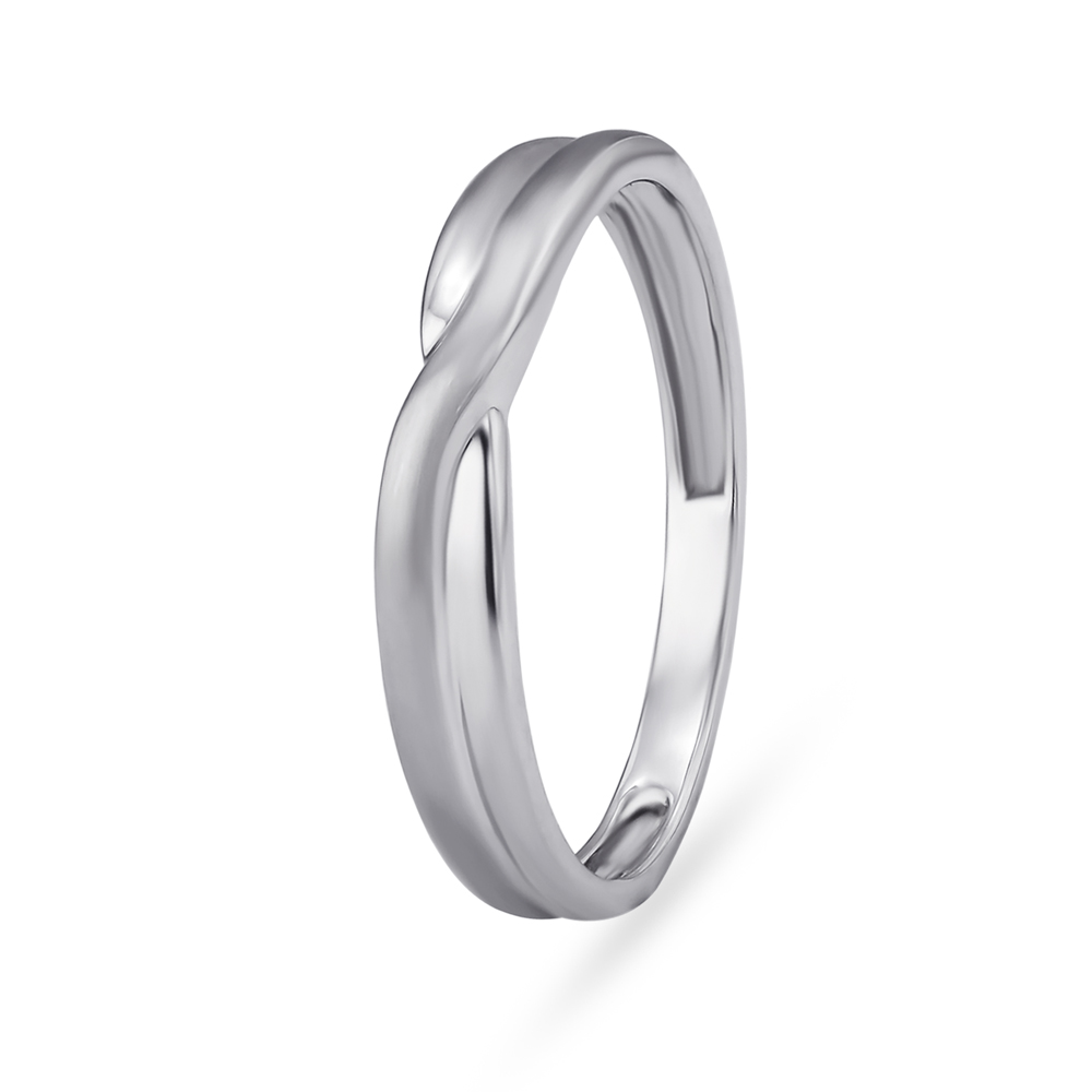 Intersecting Pattern Platinum Ring for Men