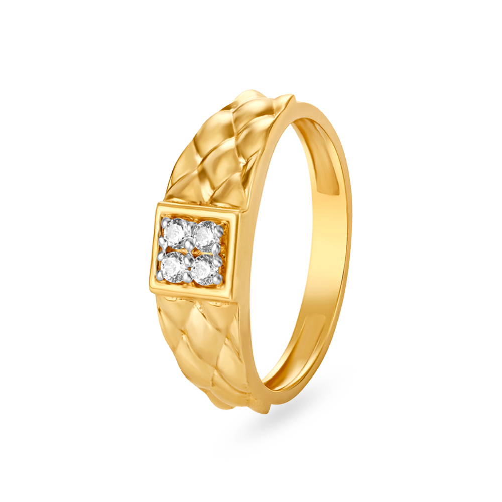 

Classic Gold 4 Stone Finger Ring for Men