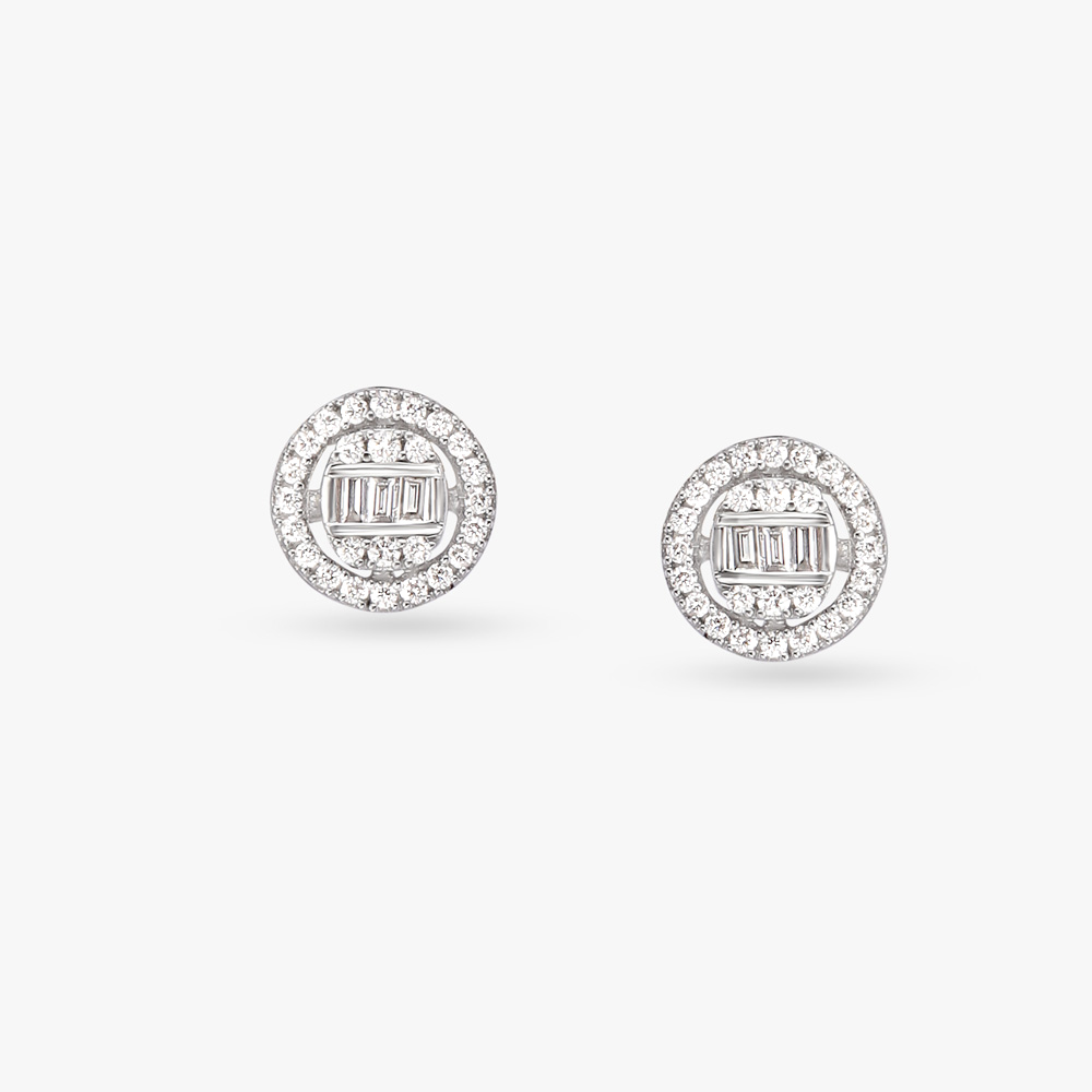 Sleek Luxurious Diamond Stud Earrings