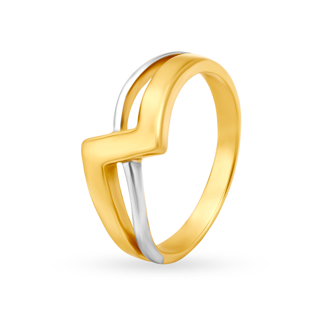 Contemporary 22 Karat Yellow Gold Geometric Finger Ring