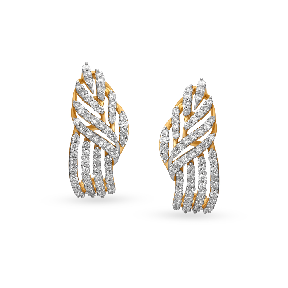 Dazzling Stylish Diamond Hoop Earrings