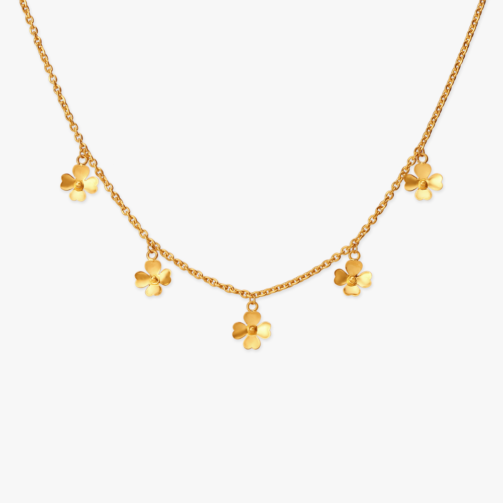 Golden Blossom Pendant with Chain