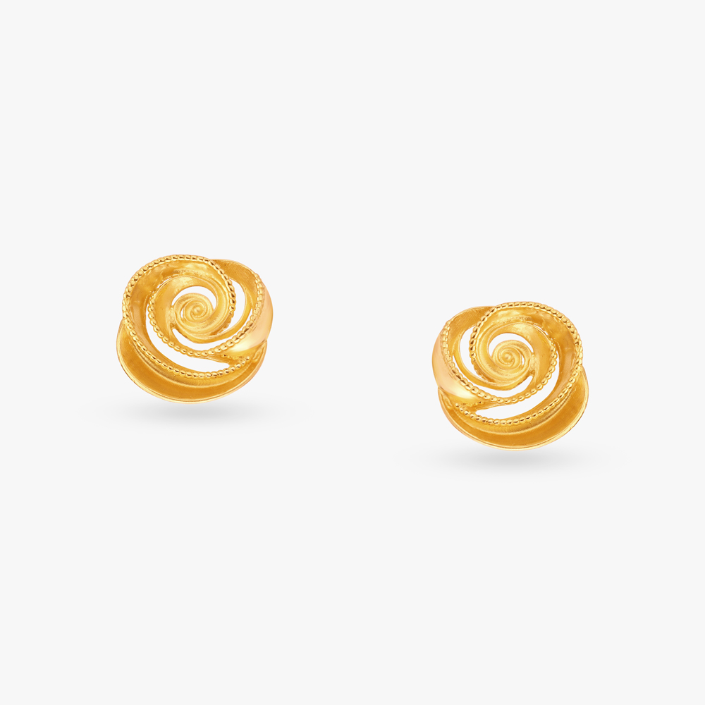 Swirl Gold Stud Earrings