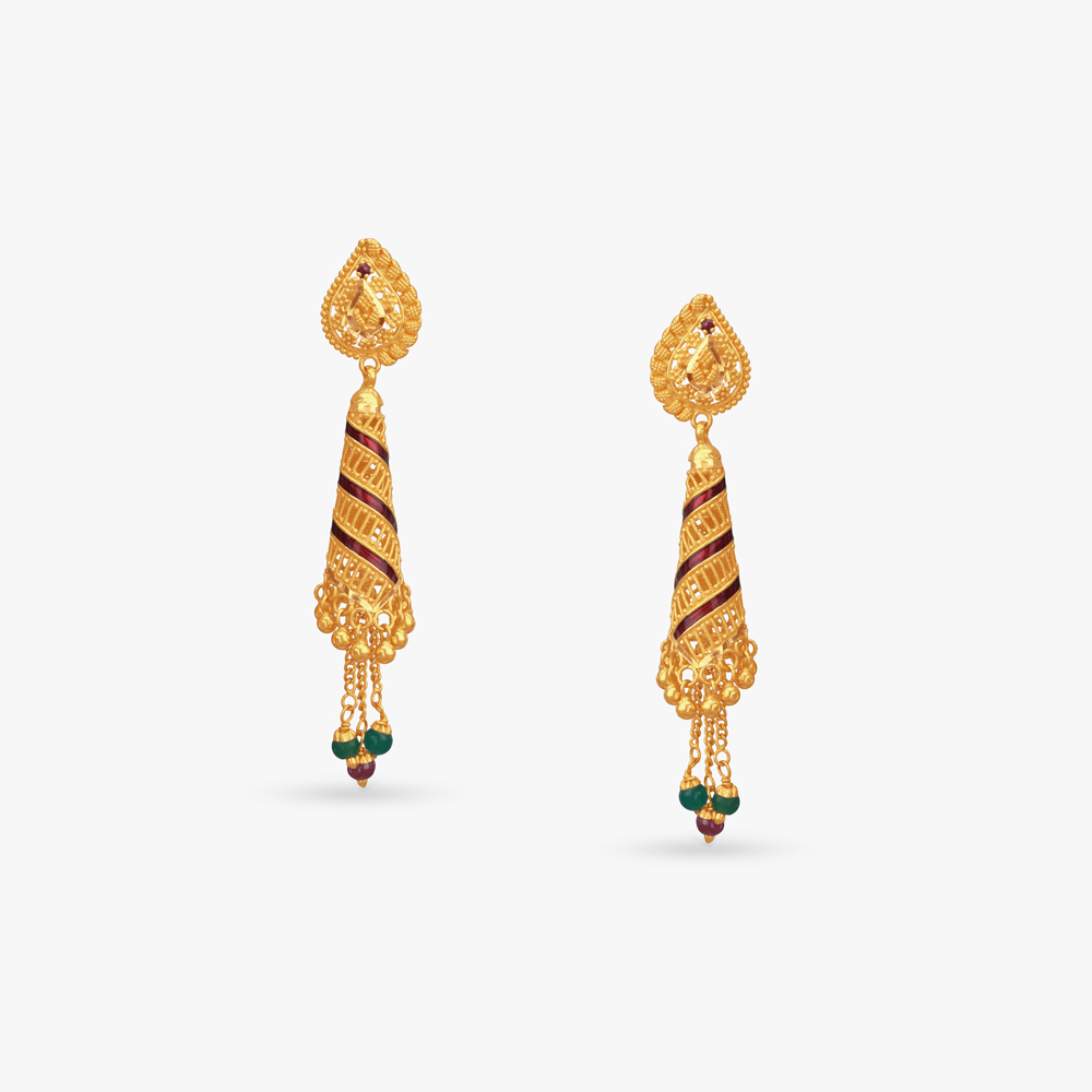 Heritage Swirl Gold Drop Earrings