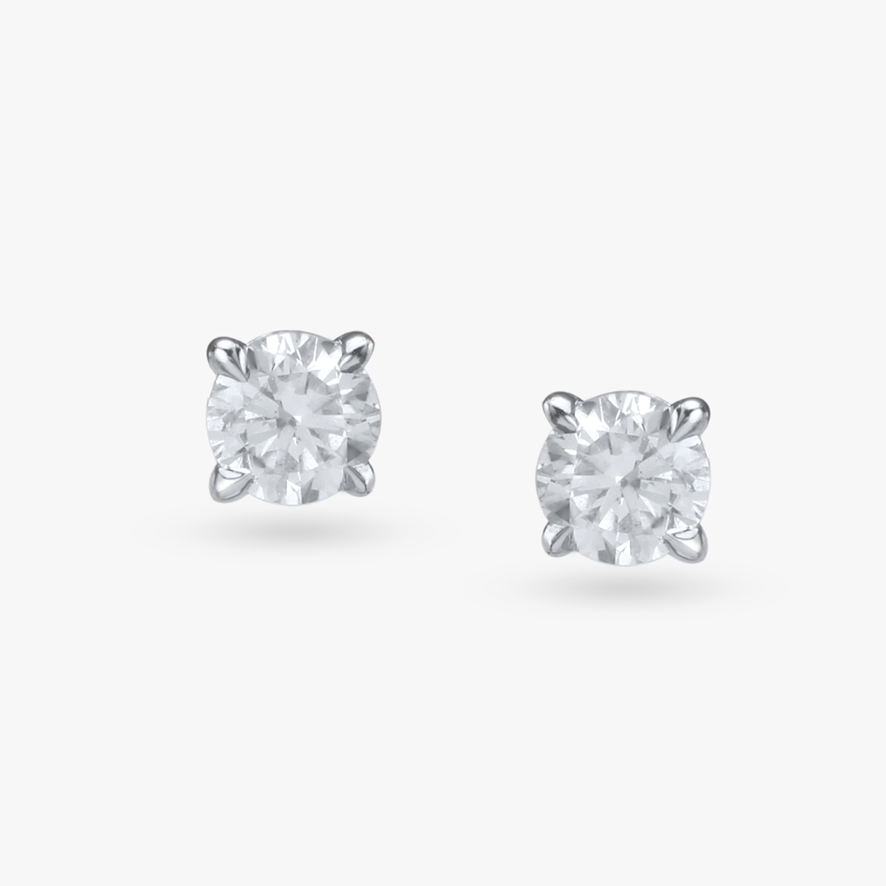 Eternal Glow Diamond Solitaire Stud Earrings