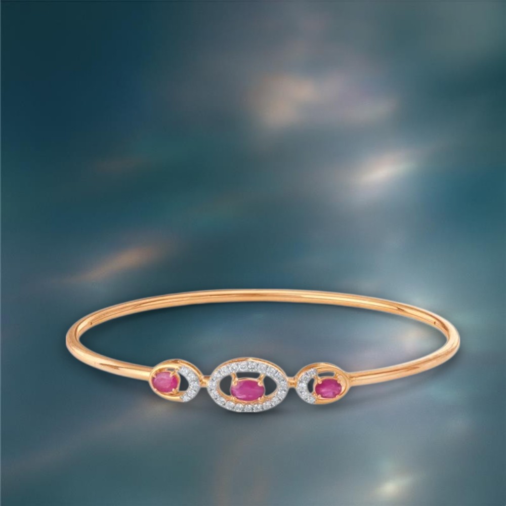 Rosy Gleam Diamond Bangle