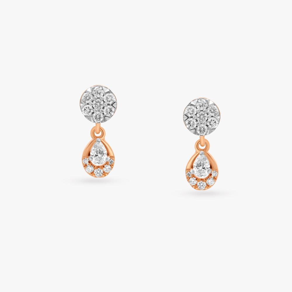 Contemporary Sheen Diamond Drop Earrings