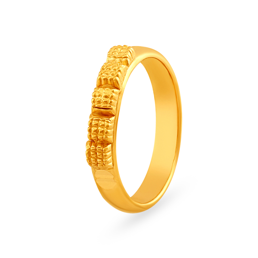 Quirky Square Gold Finger Ring