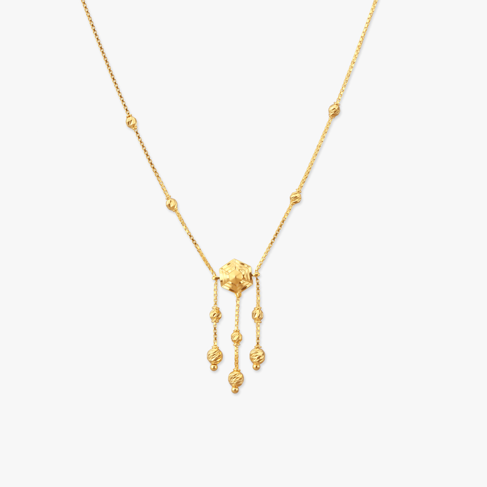 Triple Tassel Gold Necklace