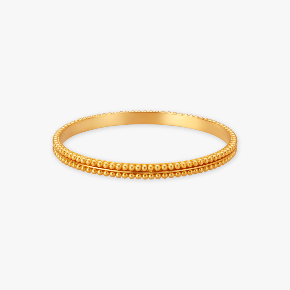 

Graceful Beaded Gold Bangles