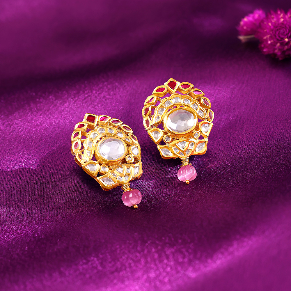 Ombre Majesty Gold Stud Earrings