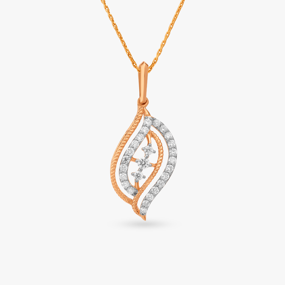 Leafy Elegance Diamond Pendant