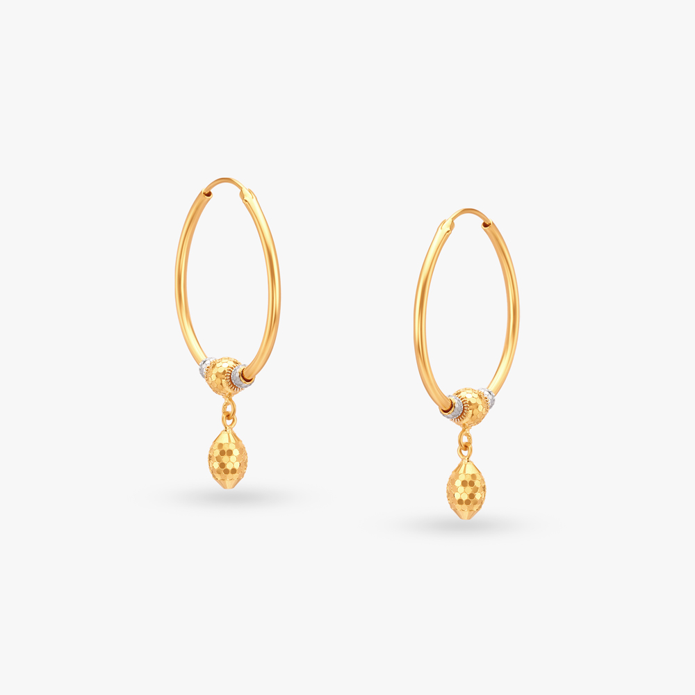 Hammered Gold Hoop Earrings