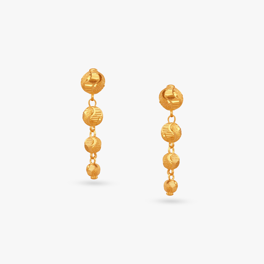 Shining Delight Gold Drop Earrings