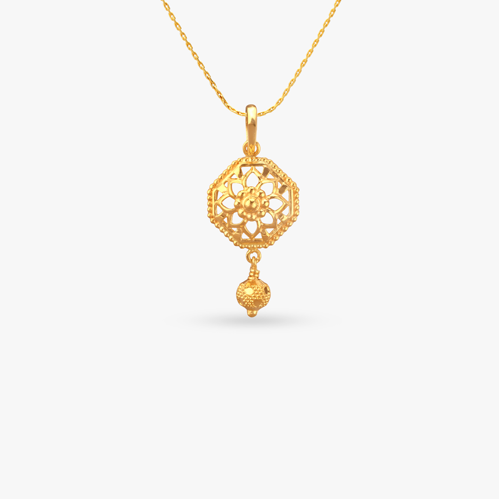 Floral Medley Gold Pendant