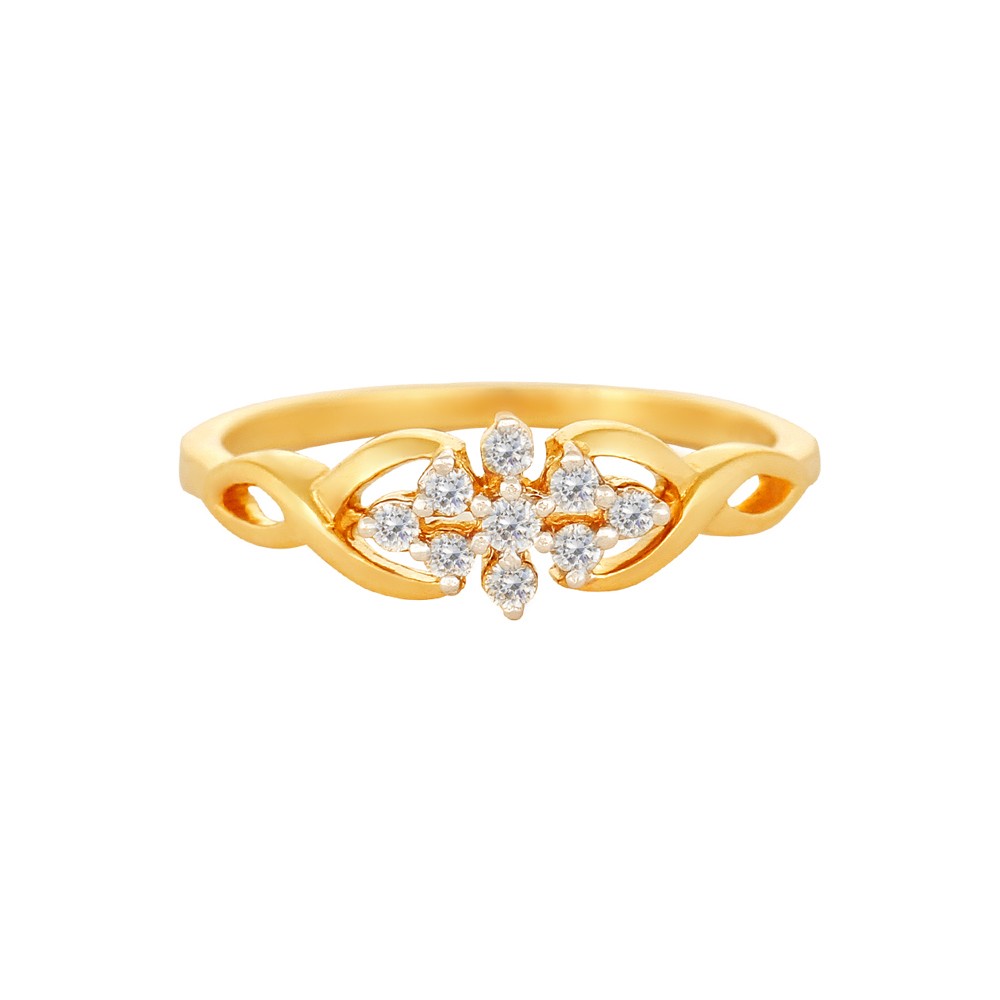 Celestial 18 Karat Yellow Gold And Diamond Floral Intertwine Ring