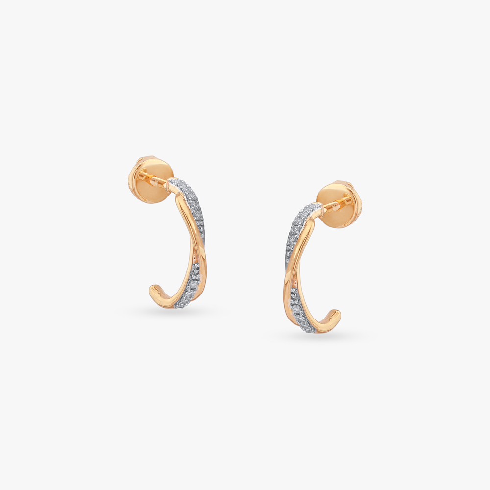 Twisted Charm Diamond Stud Earrings