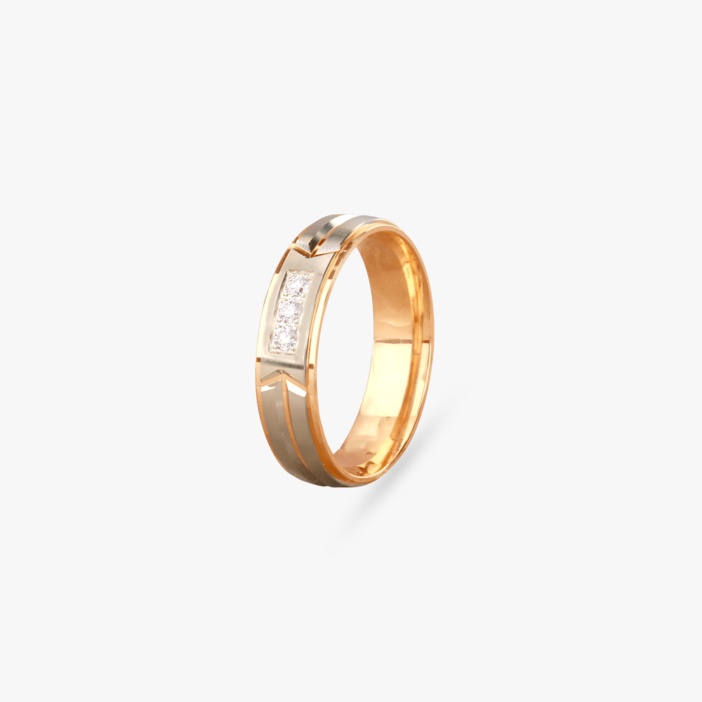 Groove Line Diamond Ring for Men