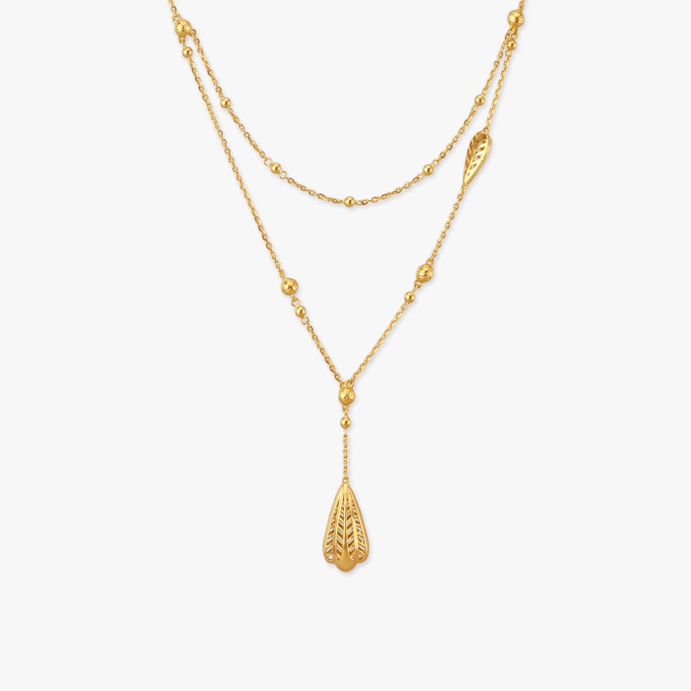 Layered Gleam Gold Pendant with Chain