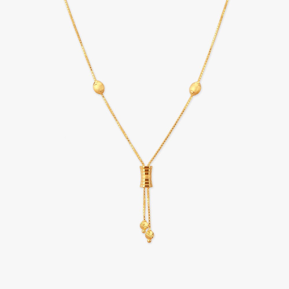 Column Drop Gold Necklace