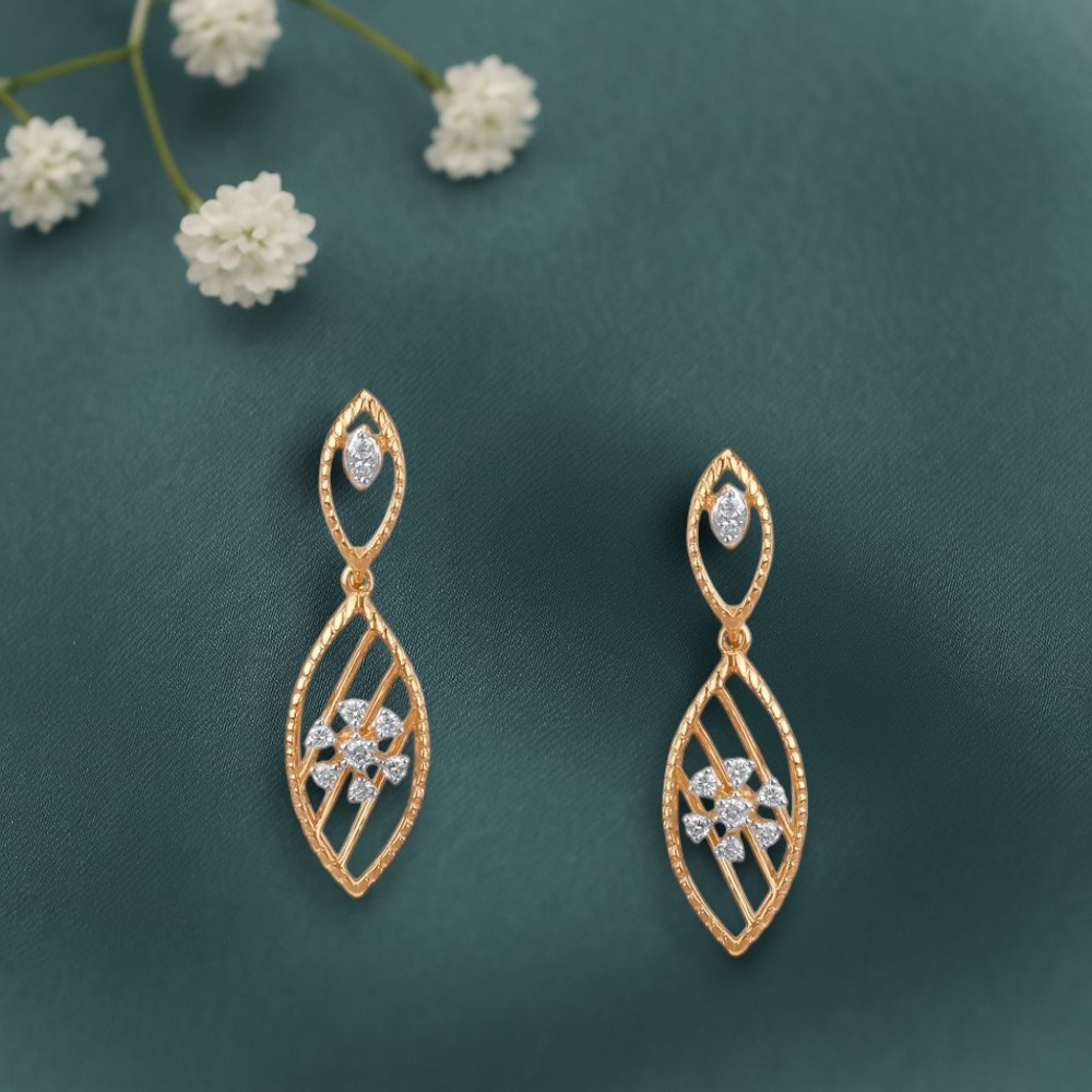 Petal Glint Diamond Drop Earrings