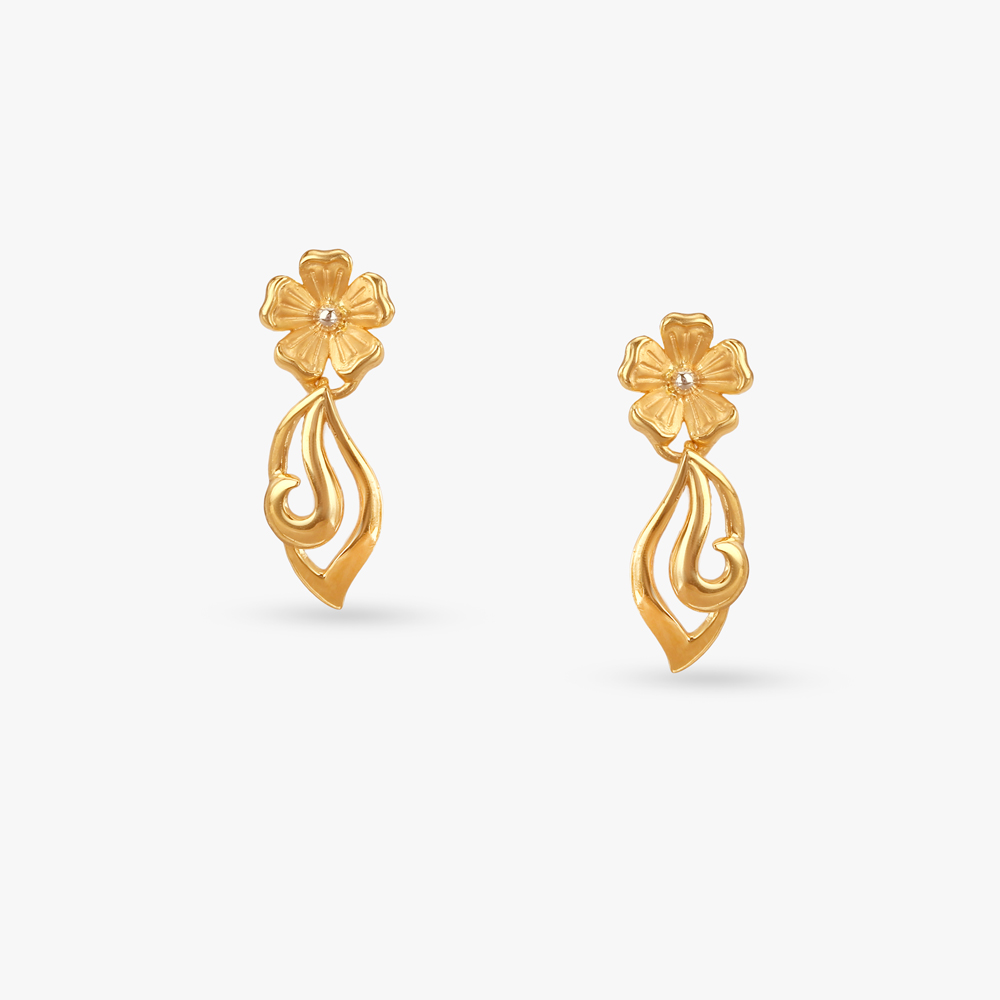 Bloom Drop Gold Stud Earrings