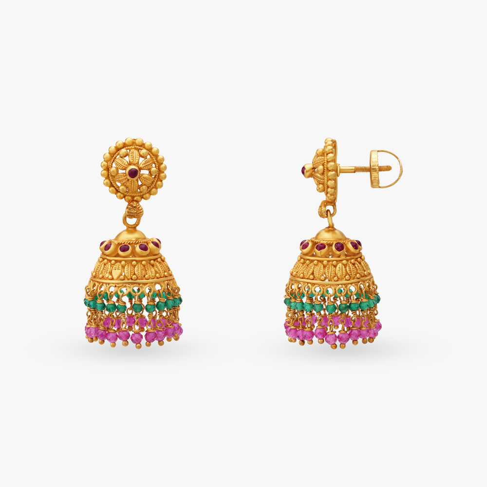 

Golden Grace Jhumka Earrings