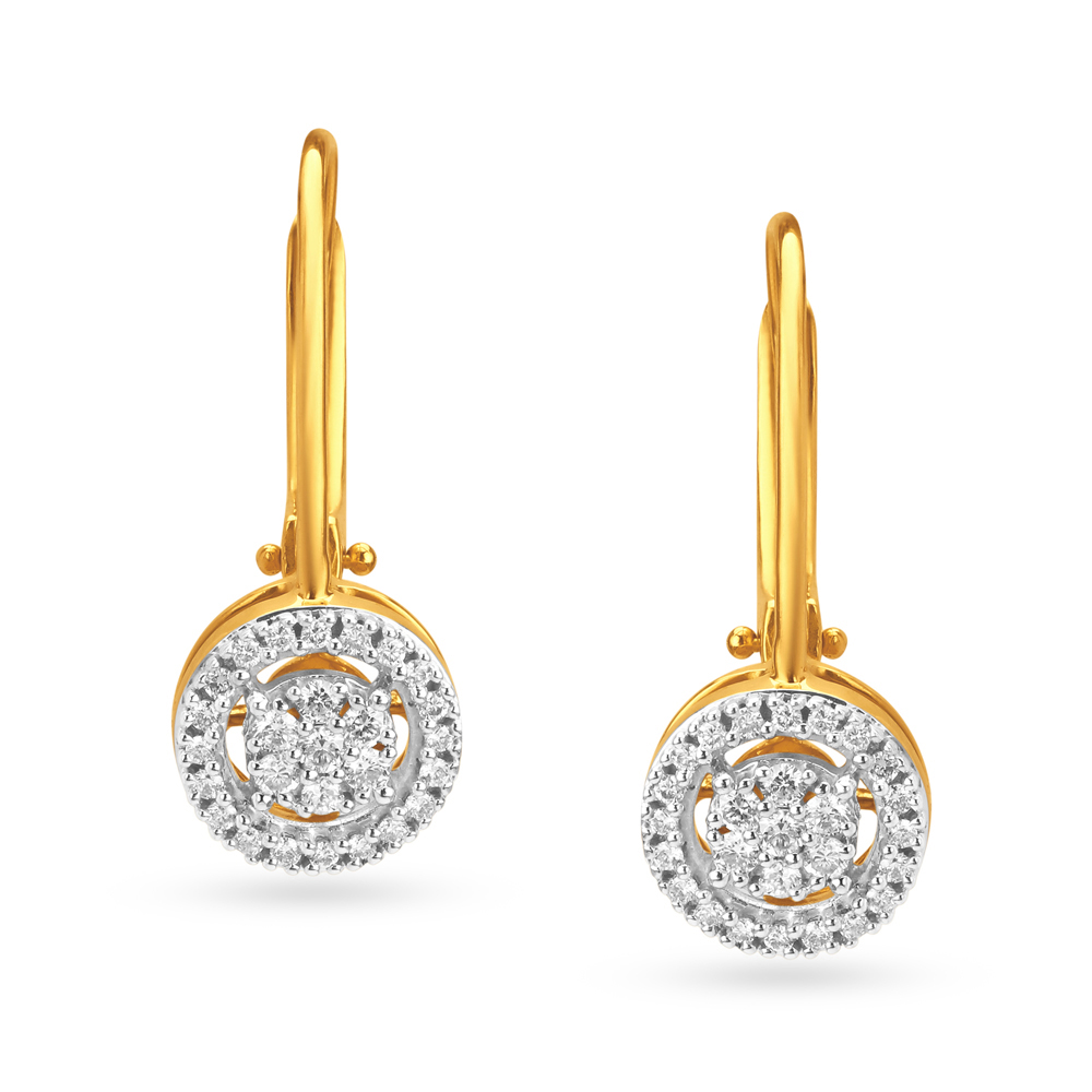 

Round Bold Gold and Diamond Hoop Earrings