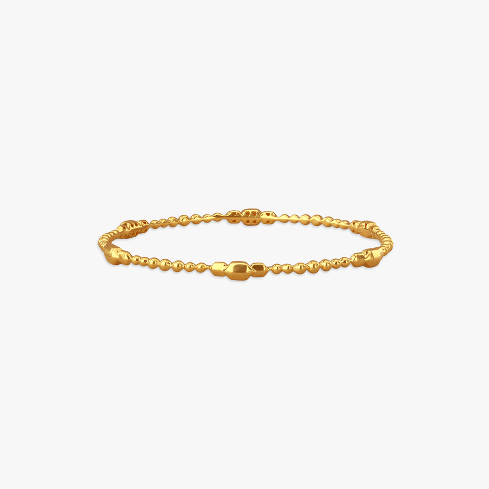 Geo Bead Gold Bangle