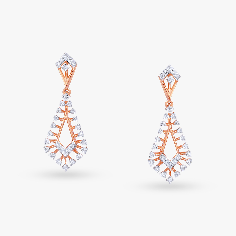 Glorious Diamond Drop Earrings