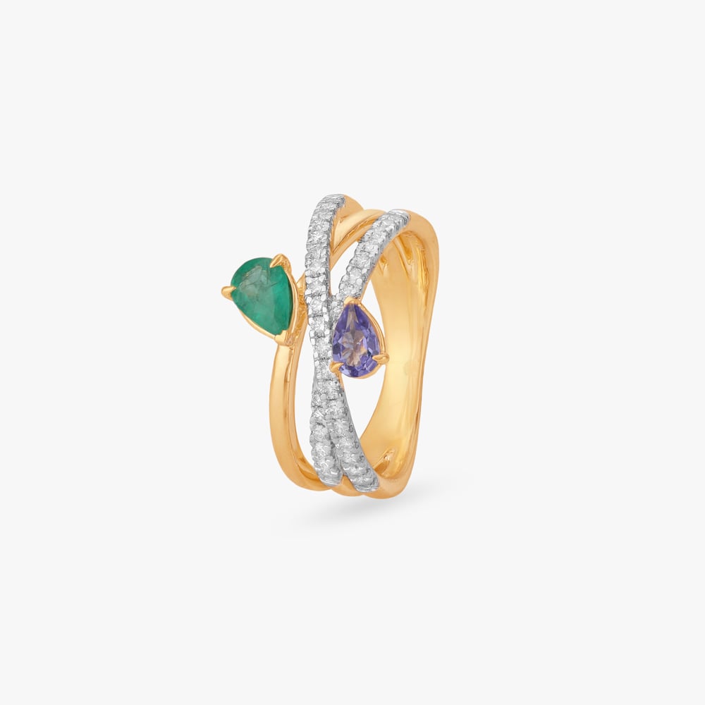 Lush Crisscross Diamond Finger Ring