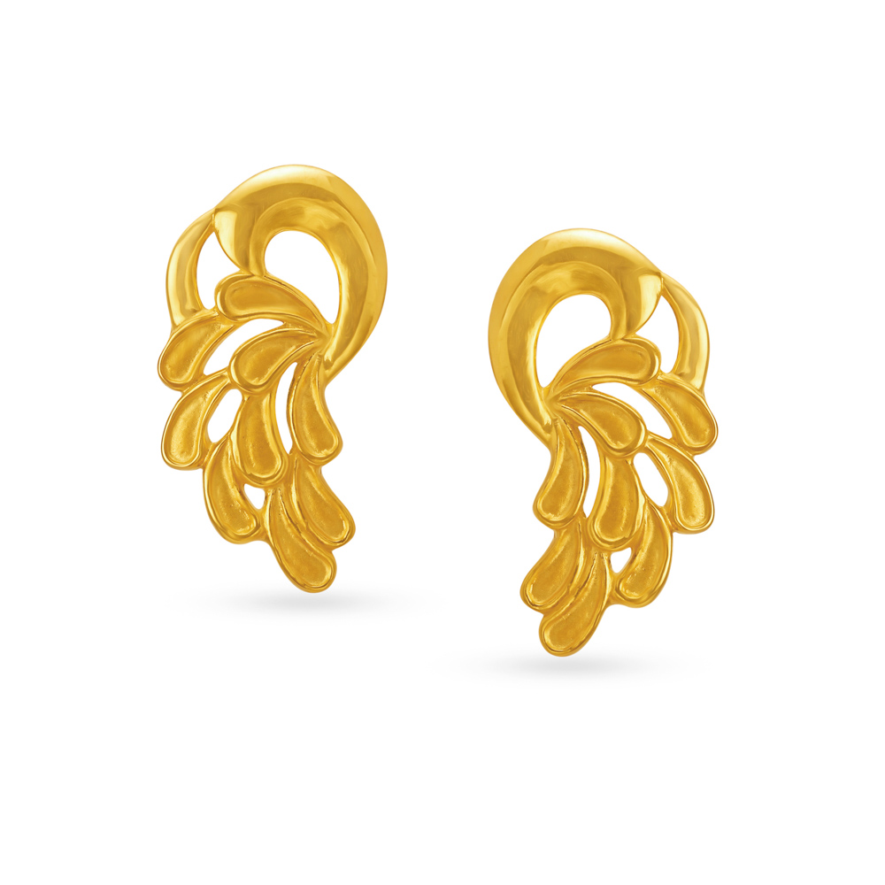 

Festive Fancy Peacock Gold Stud Earrings