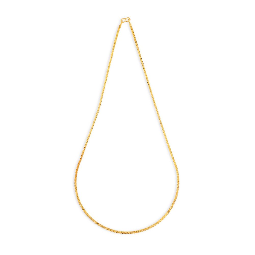 Engraved Glossy Gold Chain