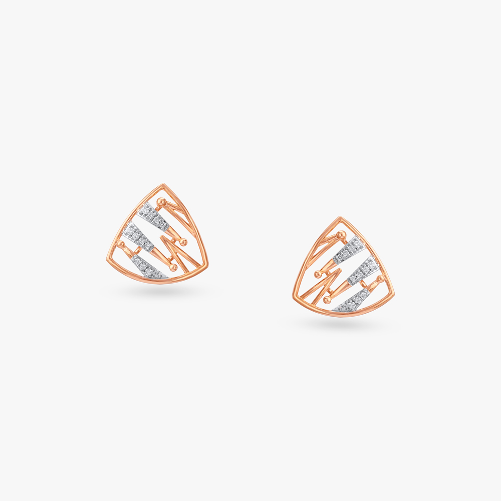 Geo Spark Diamond Stud Earrings