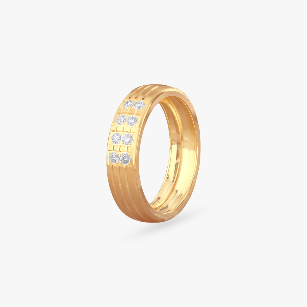 Gleam Grid Diamond Ring for Men