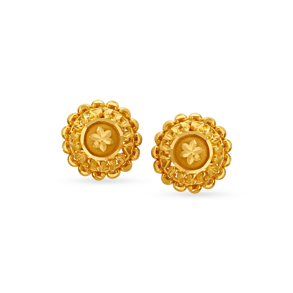 

Ornate Gold Stud Earrings