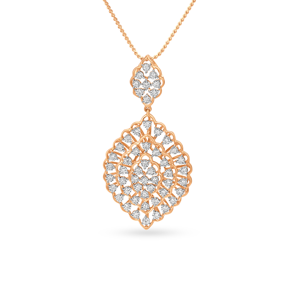 Layered 18 Karat Dual Gold And Diamond Pendant