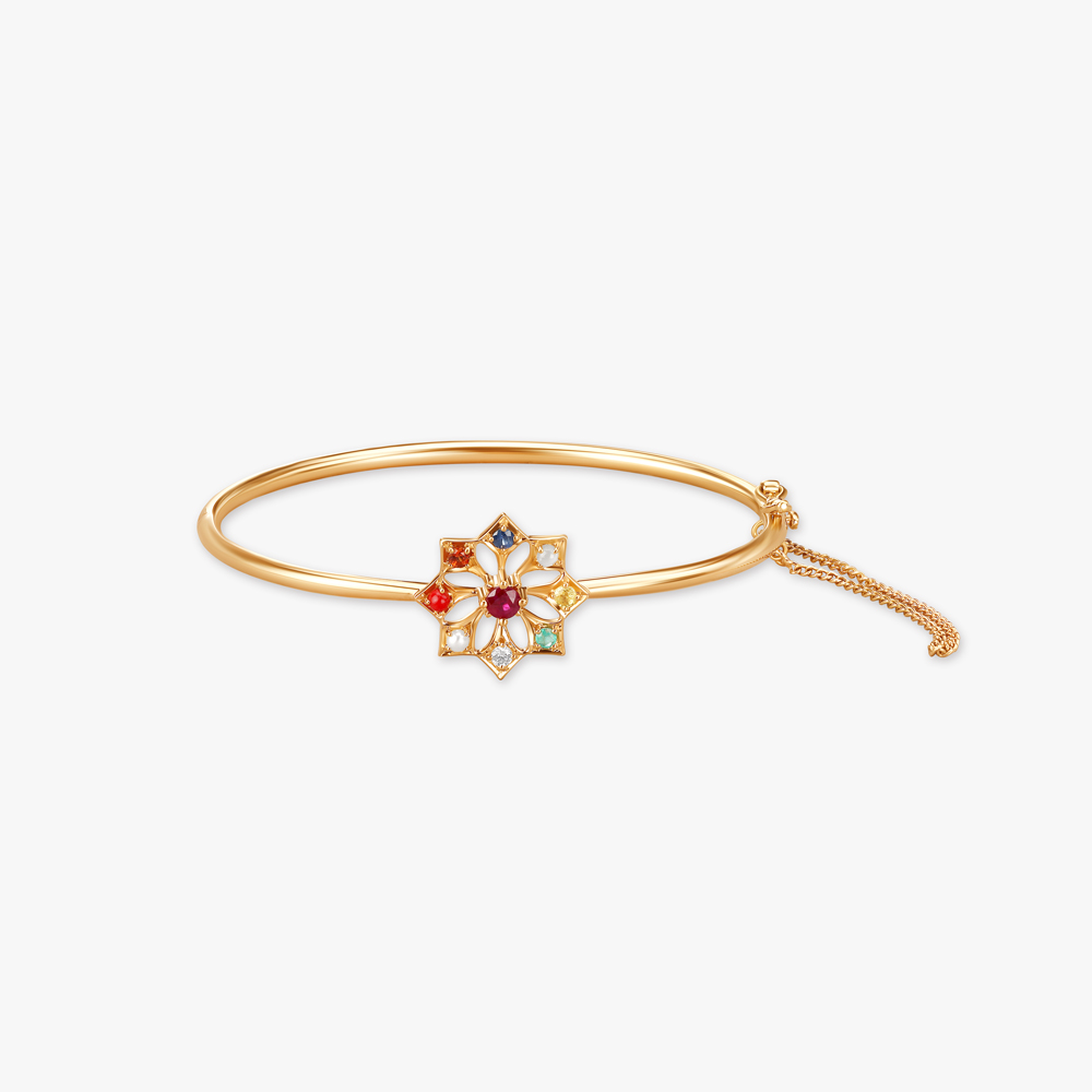 

Navaratna Charm Diamond Bangle
